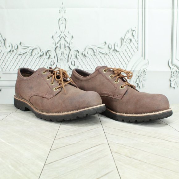 LL BEAN Bucksport Brown Leather Plain Toe Waterproof Work Shoe Size 10 M - Picture 3 of 9